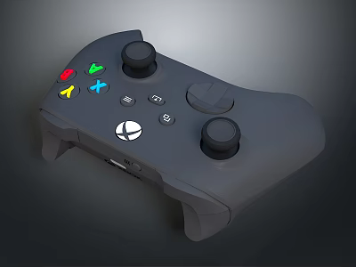 Gray Xbox Game Controller With Colorful ABXY Buttons And Ergonomic Design 3d model