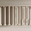 French Cream Gypsum Roman Column Square Column 3d model