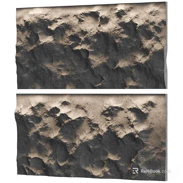 Textured Natural Stone Wall with Rough Surface and Neutral Tones 3d model 