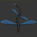 Blue Winged Dragon Mythical Creature With Colorful Head And Scaled Body