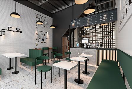 Industrial LOFT Milk Tea Shop 3d model