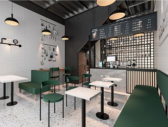 Industrial LOFT Milk Tea Shop 3d model