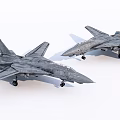 Two Advanced Fighter Jets With Aerodynamic Design And Gray Camouflage