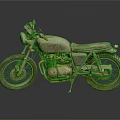 Vintage Classic Motorcycle Exterior With Retro Body Headlight Seat And Spoked Wheels