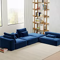 Modern Baxter Multiplayer Sofa Flannel Sofa Corner Sofa Tofu Block Sofa Bookshelf 3d model