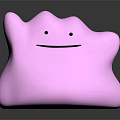 Cute Pink Blob Shaped Game And Movie Character With Smiling Face Design