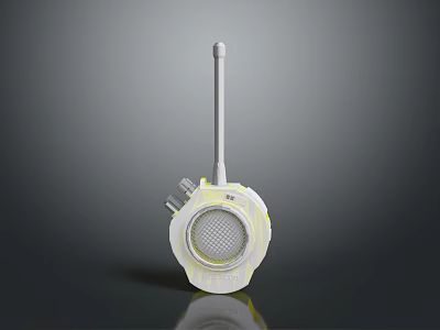 Sleek White Electronic Device With Long Thin Antenna Mesh Opening And Bottom Ports Design 3d model