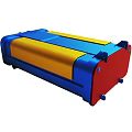 Rectangular Industrial Device With Blue Yellow Red Sections And Smooth Surface
