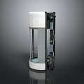 Modern Revolving Door Structure With Glass Panels And Metal Frame