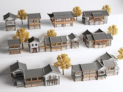 New Chinese Style Homestay Country House Chinese Style Ancient Architecture Commercial Architecture Ancient Town Architecture Background Ancient Architecture 3d model