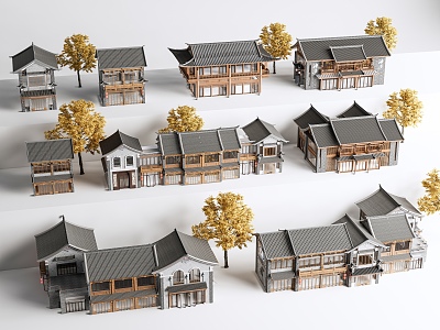 New Chinese Style Homestay Country House Chinese Style Ancient Architecture Commercial Architecture Ancient Town Architecture Background Ancient Architecture 3d model