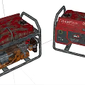 Champion Industrial Generators With Red Metal Frame And Opti Brite Features