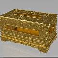 Golden Decorative Tissue Box With Exquisite Carved Patterns And Ornate Design