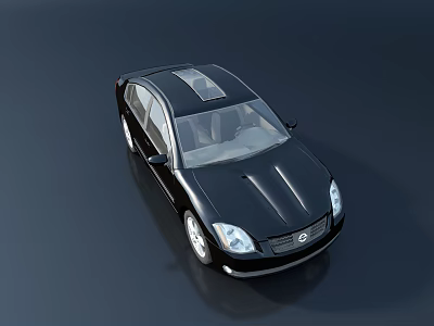 Black Sedan With Sleek Design Sunroof Modern Front Grille And Headlights 3d model