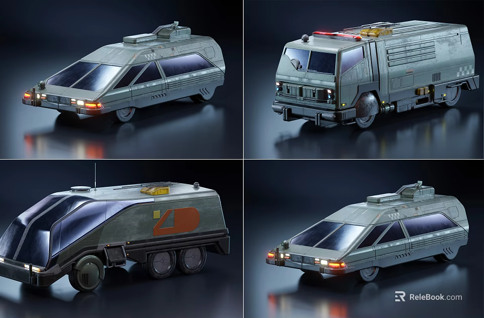 Futuristic Sci Fi Cars With Unique Streamlined Design And Various Models 3d model