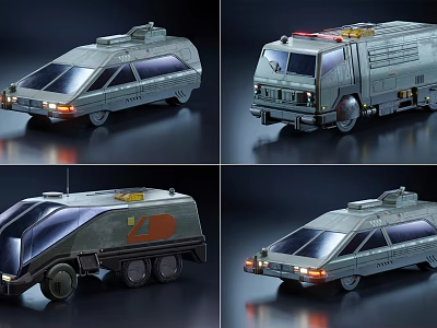 Futuristic Sci Fi Cars With Unique Streamlined Design And Various Models 3d model