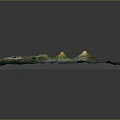 3D Topographic Model Featuring Colorful Terrain Surface And Detailed Mountain Texture