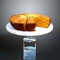 Delicious Golden Bundt Cake Sliced On Marble Cake Stand With Moist Texture And Fresh Flavors