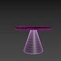 Modern Minimalist Black Side Table With Round Top And Conical Base 3d model