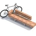 Garden Decorative Arrangement With Wooden Bench And Bicycle For Outdoor Space