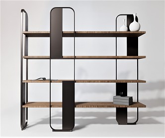 Modern Bookshelf Storage Rack Decorative Rack Wall Rack Ornaments 3d model