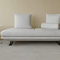 Modern Light Gray Two-Seater Sofa With Cushions Black Metal Legs And Side Table