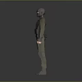 Game Movie Character In Tactical Gear With Green Uniform And Mask