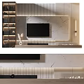 Modern TV Background Wall Design With Marble Texture LED Strip Lighting And Minimalist Decor