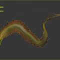 Game Movie Serpent Character With Red Gray Spiked Curved Body And Distinctive Head