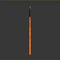 Textured Axe Weapon With Gray Head And Orange Handle 3D Model Isolated On White Background