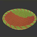 Orange Woven Round Basket With Intricate Texture On Dark Background