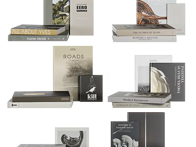 Stylish Books And Magazines With Diverse Cover Designs Stacked Display Various Themes 3d model