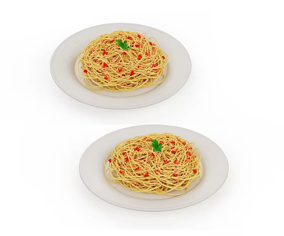 Modern Fried Noodles 3d model
