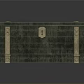 Green Wooden Chest Furniture With Brass Metal Straps Lock And Handle