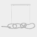 Luxury Modern Hanging Chandelier with Geometric Rings and Crystal Accents
