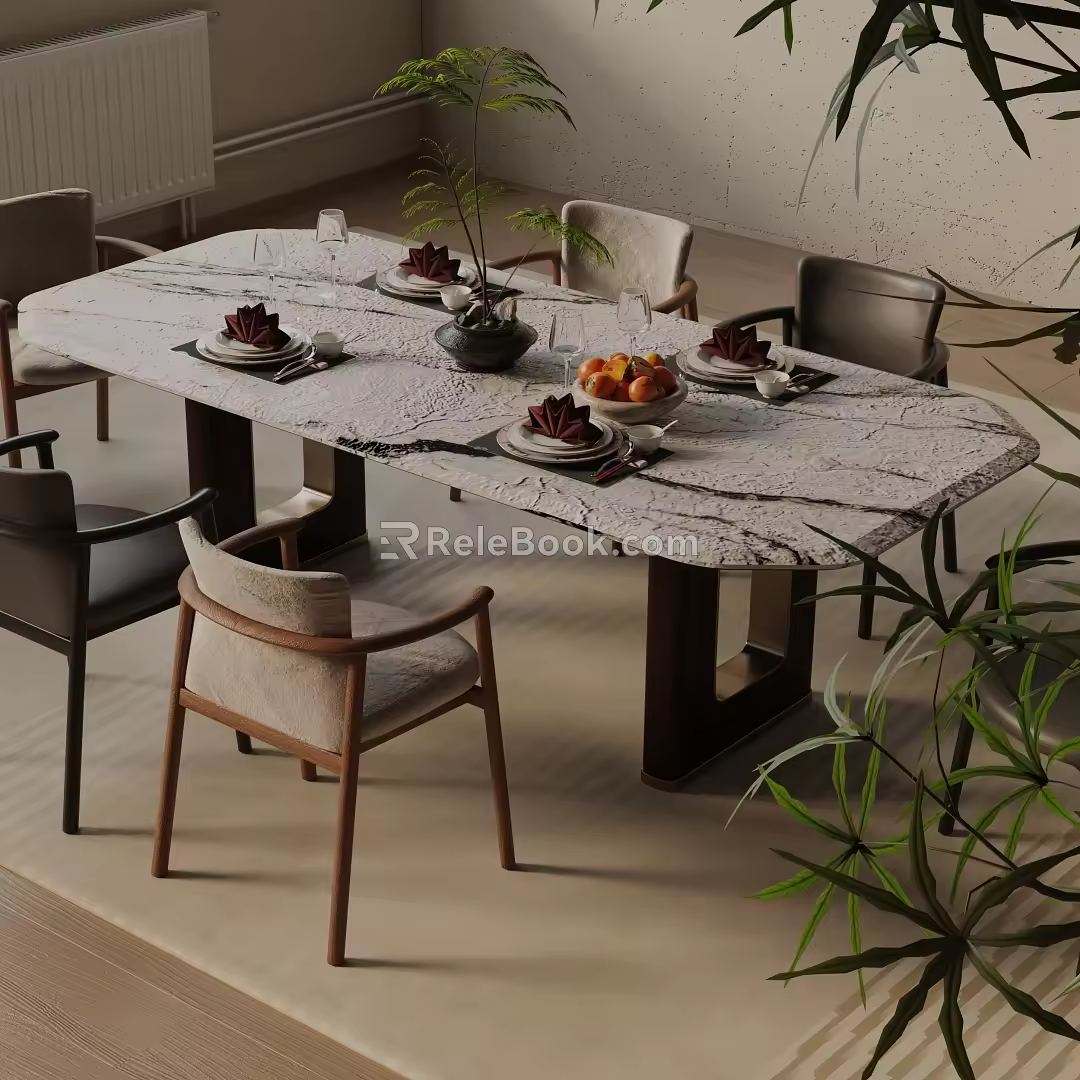 Modern table combination 3d model