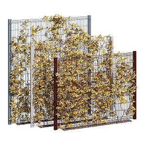 Modern Vines Autumn Leaves Vines Planting Barbed Wire 3d model