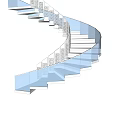 Modern Spiral Staircase Design With Curved Steps And Circular Structure 3d model