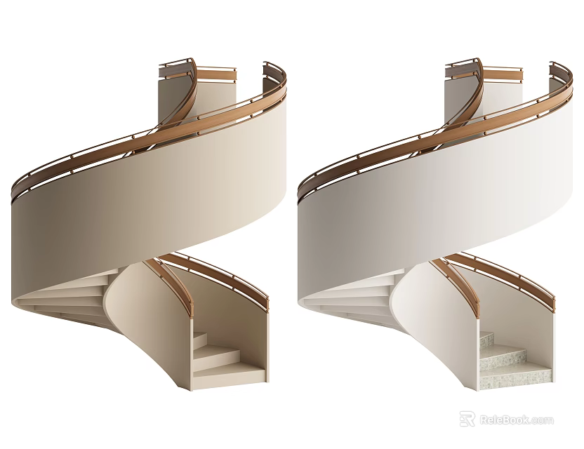 Spiral Staircase Designs With Different Details 3d model 