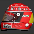 Red Military Combat Helmet With Marboro Vodafone Logos And Reflective Design