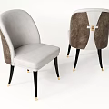 Elegant Modern Dining Chairs With Two Tone Upholstery And Gold Accent Legs