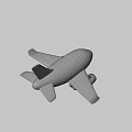 White Blue Passenger Plane Model with Black Windows Wings Tail Wheels and Blue Engine