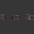 Small Dark Brown Block Shaped Building Models With Various Heights And Sizes On White Background