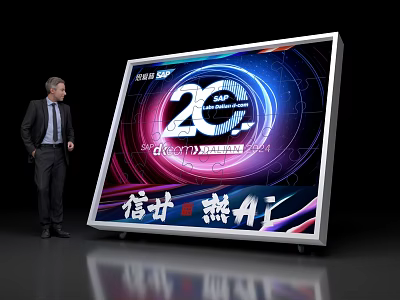Tech Inspired Launch Device with 20th Anniversary Ignite AI Large Display Screen 3d model