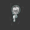 Cartoon Style Weapon With Pink Spherical Head And Blue White Handle