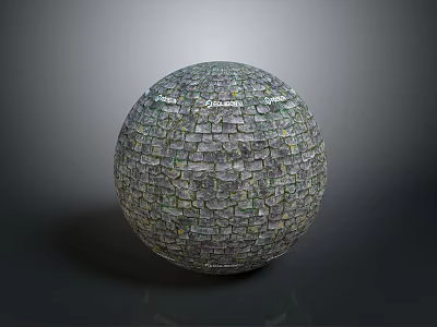Wooden Stone Mosaic Spherical Decorative Sculpture Handcrafted Unique Art Piece For Home 3d model