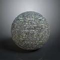 Wooden Stone Mosaic Spherical Decorative Sculpture Handcrafted Unique Art Piece For Home