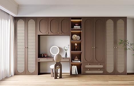 Rattan wardrobe dresser 3d model