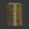 Traditional Log Cabin With Moss Covered Thatch Roof Log Walls Small Chairs And Tools