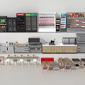 Commercial Kitchen Setup With Display Fridges Food Shelves Tables And Chairs